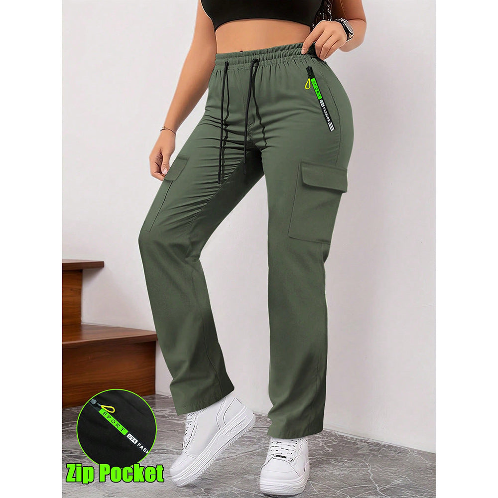 Women's Retro Big Pocket Loose Workwear Pants