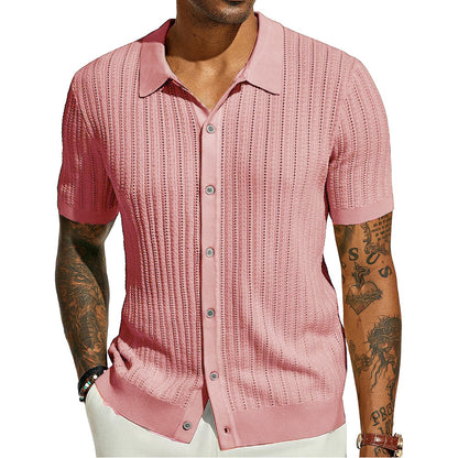 Stylish Breathable Hollow Knit Shirt