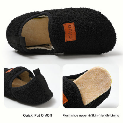 Fuzzy Sock Slippers for Women – 2-Way Convertible Heel, Non-Slip Sole