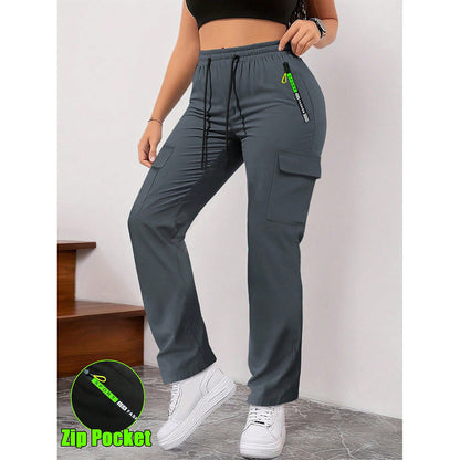 Women's Retro Big Pocket Loose Workwear Pants