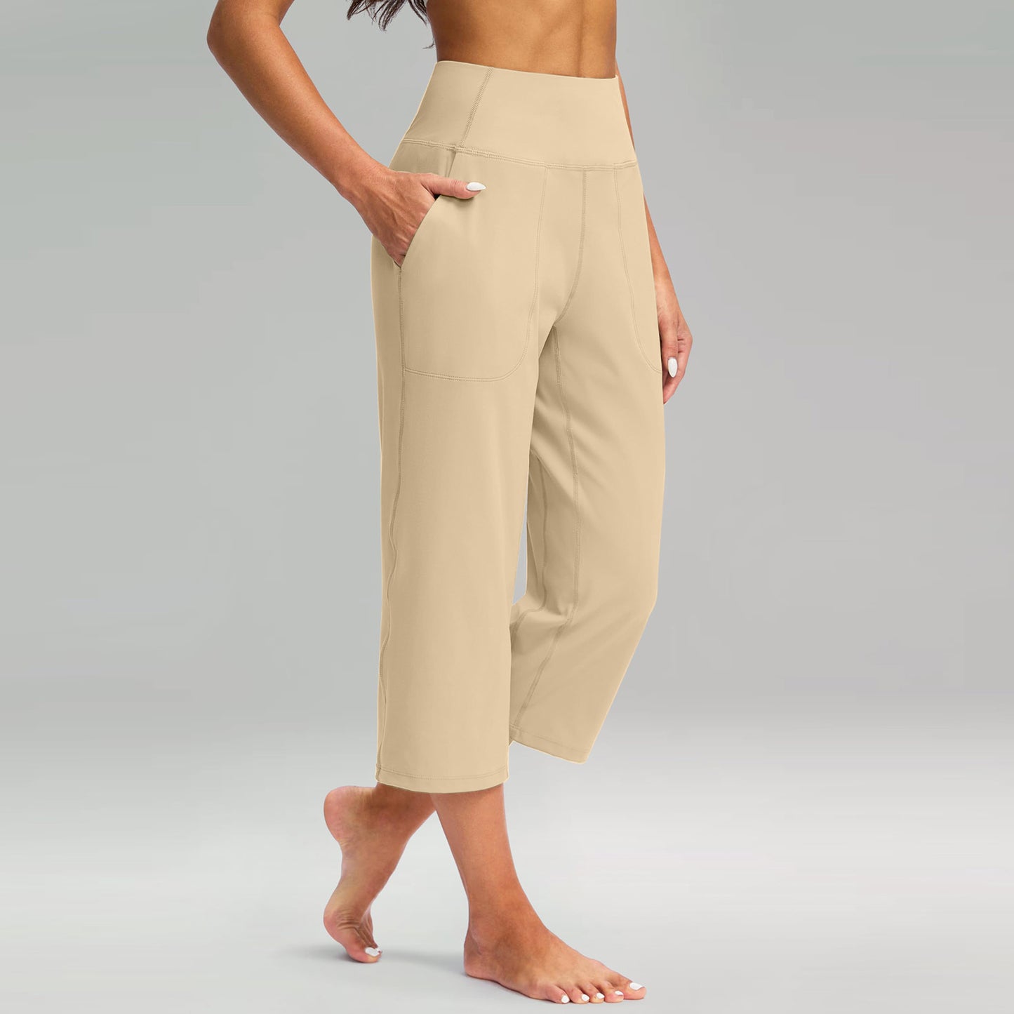 Capri Pants for Women Wide Leg Yoga Dress Cropped Pants
