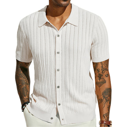 Stylish Breathable Hollow Knit Shirt