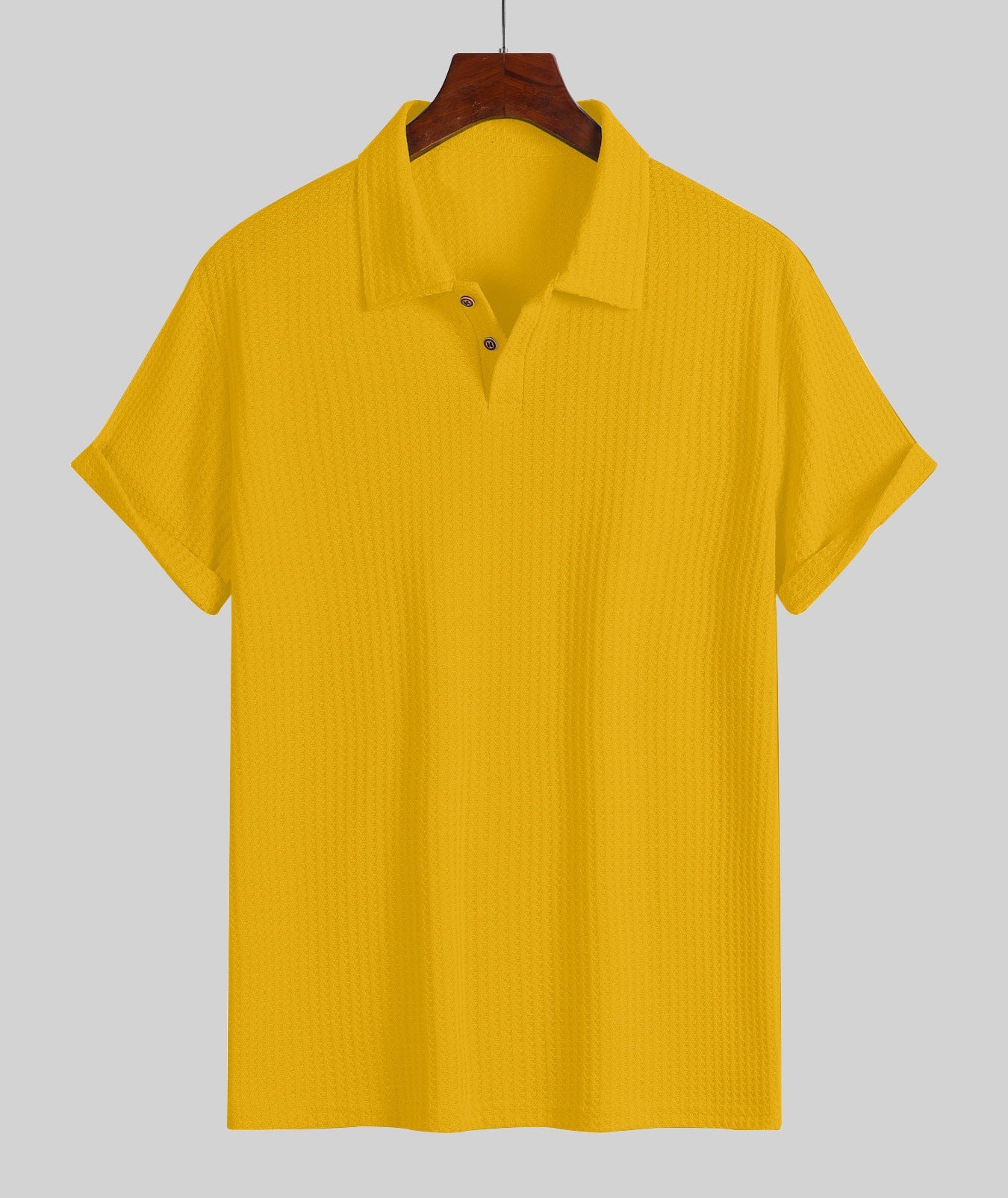 Mens Breathable Hollow Out Knit Polo Shirt