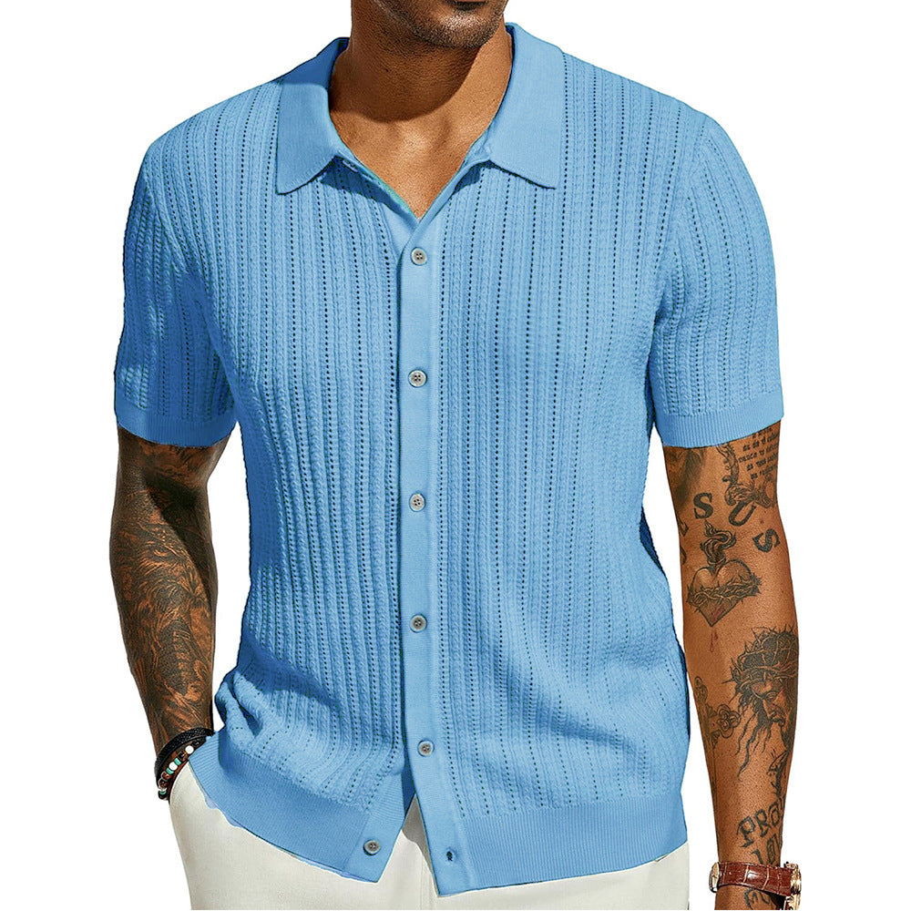 Stylish Breathable Hollow Knit Shirt