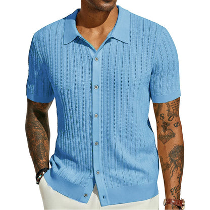 Stylish Breathable Hollow Knit Shirt