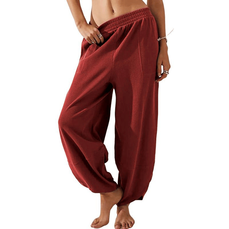 Women's Wide Leg Palazzo Pants with Pockets — High Waisted Elastic Waist Casual Lounge Trousers, XS-XXL