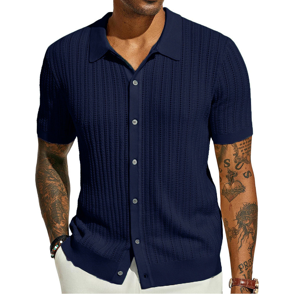 Stylish Breathable Hollow Knit Shirt