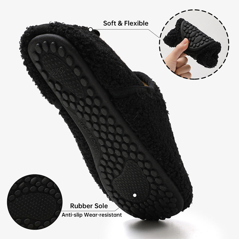 Fuzzy Sock Slippers for Women – 2-Way Convertible Heel, Non-Slip Sole