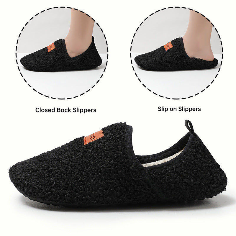 Fuzzy Sock Slippers for Women – 2-Way Convertible Heel, Non-Slip Sole