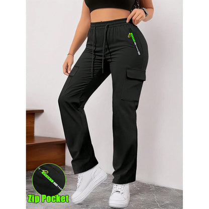 Women's Retro Big Pocket Loose Workwear Pants