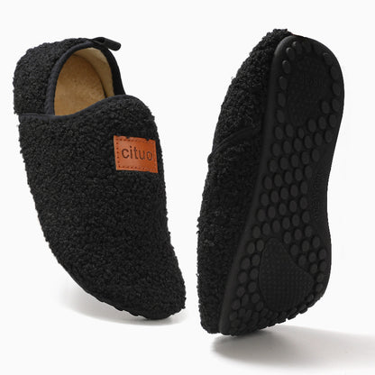 Fuzzy Sock Slippers for Women – 2-Way Convertible Heel, Non-Slip Sole