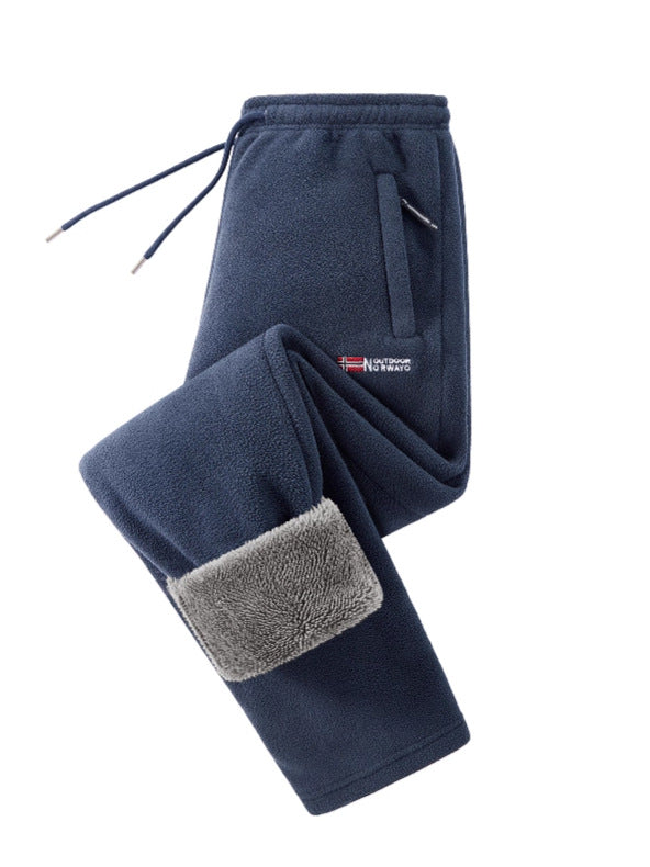 Arctic Fleece Sweatpants — Unisex Fleece-Lined Cuffed Joggers, Loose-Fit Straight-Leg Casual Pants for Fall & Winter