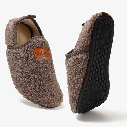 Fuzzy Sock Slippers for Women – 2-Way Convertible Heel, Non-Slip Sole