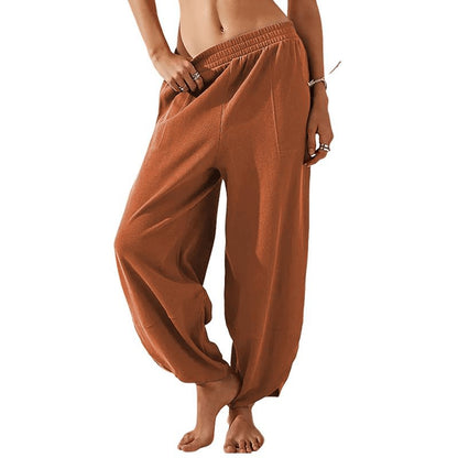 Women's Wide Leg Palazzo Pants with Pockets — High Waisted Elastic Waist Casual Lounge Trousers, XS-XXL