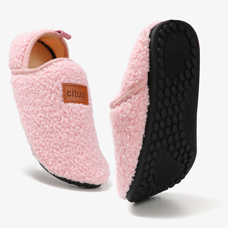 Fuzzy Sock Slippers for Women – 2-Way Convertible Heel, Non-Slip Sole