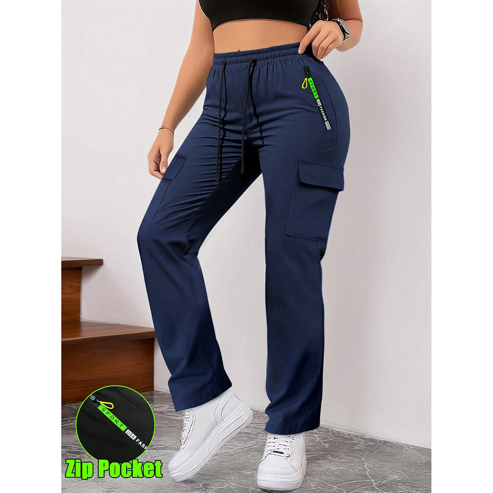 Women's Retro Big Pocket Loose Workwear Pants