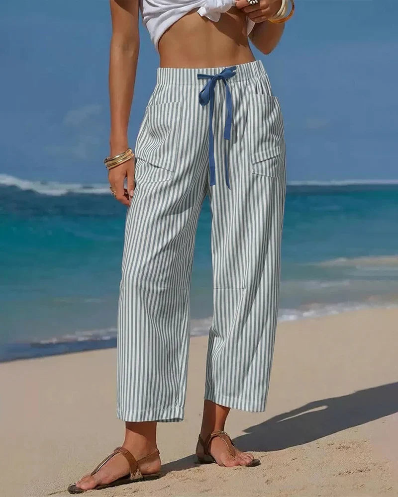 Women's Resort Stripe Wide-Leg Pants