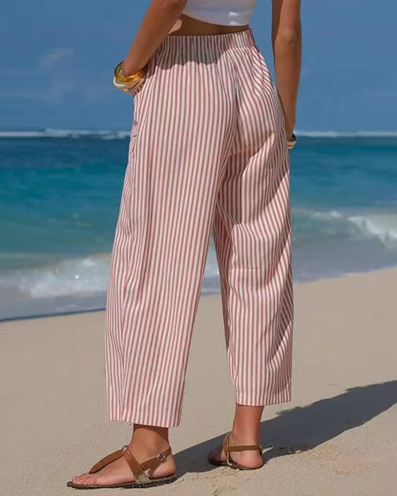Women's Resort Stripe Wide-Leg Pants