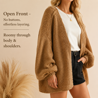 Women's Oversized Cardigan Sweater - Lightweight Knit