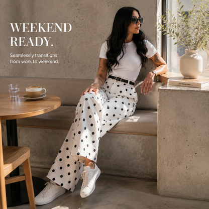 Women’s High-Waisted Suit Pants with Flowy Straight Leg