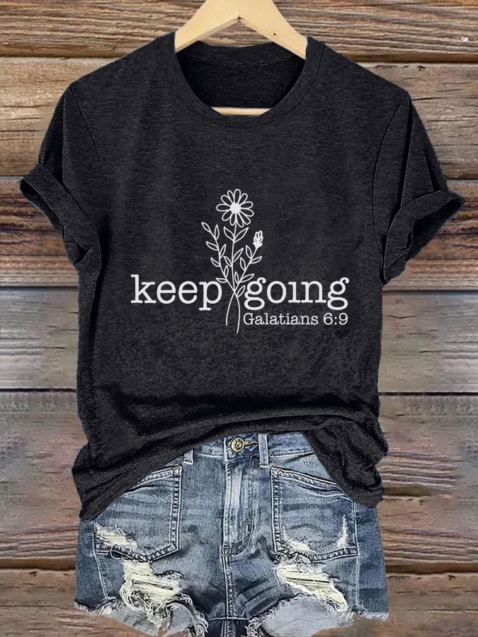 Women's Casual Christian Faith Graphic Printed Round Neck Short Sleeve T-Shirt