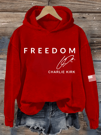 Women's Freedom Print Hooded Sweatshirt