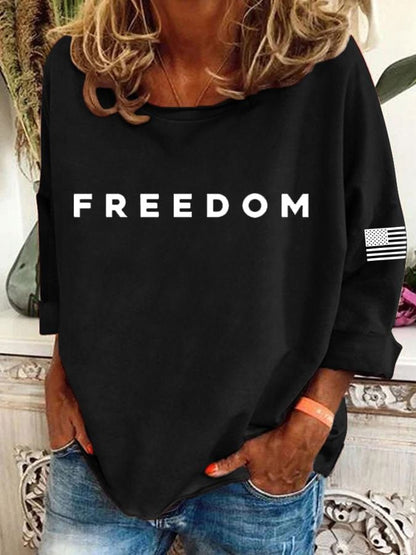 Women's Freedom Print Casual Sweatshirt