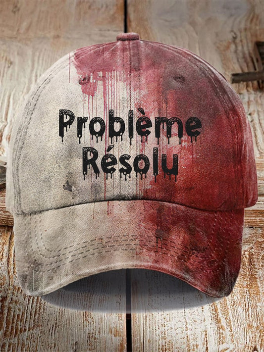 Unisex “Problem Solved” Bloody Halloween Print Hat