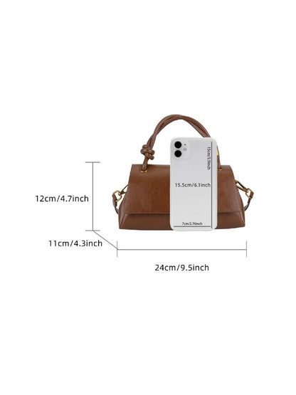 Women's Mini Flap Satchel Crossbody Bag – Vegan Leather Shoulder Bag & Clutch