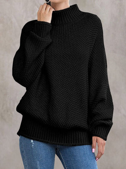 Women'S Loose Solid Color Casual Pullover Sweater