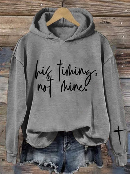 Women's His Timing, Not Mine  Print Sweatshirt