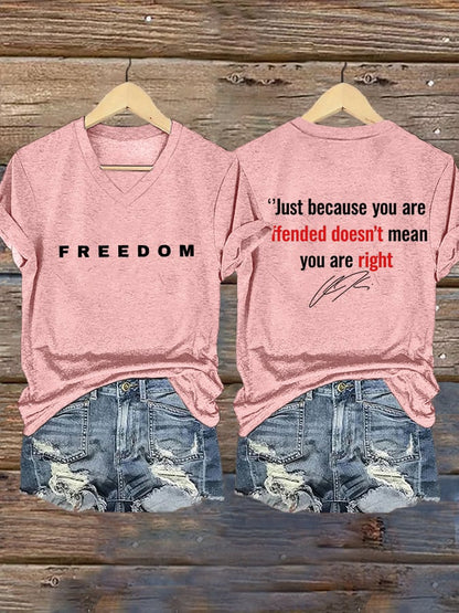 Women's Hot Print V-Neck T-Shirt