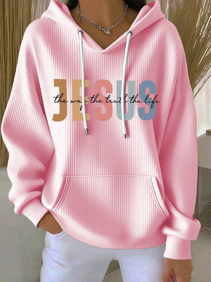 ✝Buy 3 Get 10% Off✝ Women's Casual Faith Ribbed Hoodie