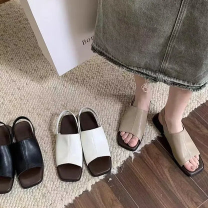 Women’s Leather-Look Slingback Sandals