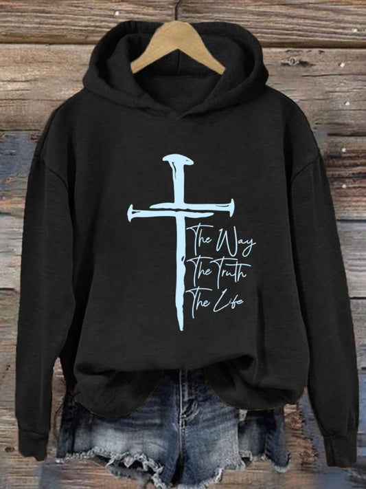 Women's Jesus The Way The Truth The Life Print Sweatshirt