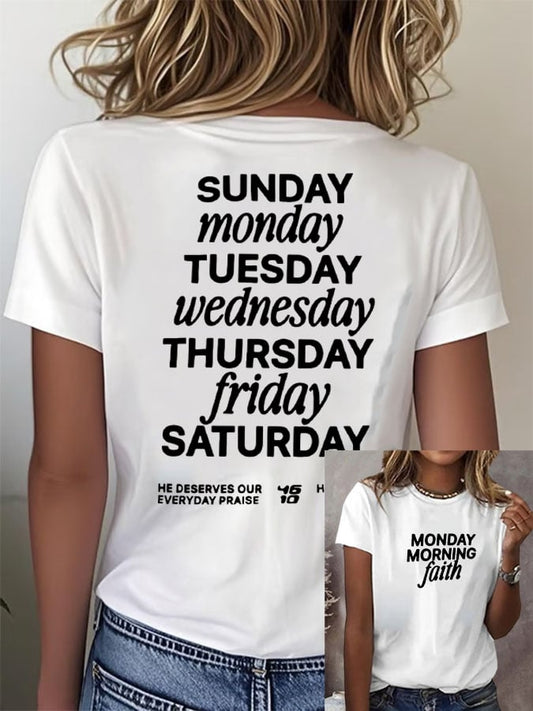 Women's Faith Printed Short-Sleeved T-Shirt