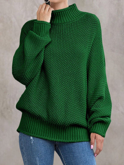 Women'S Loose Solid Color Casual Pullover Sweater