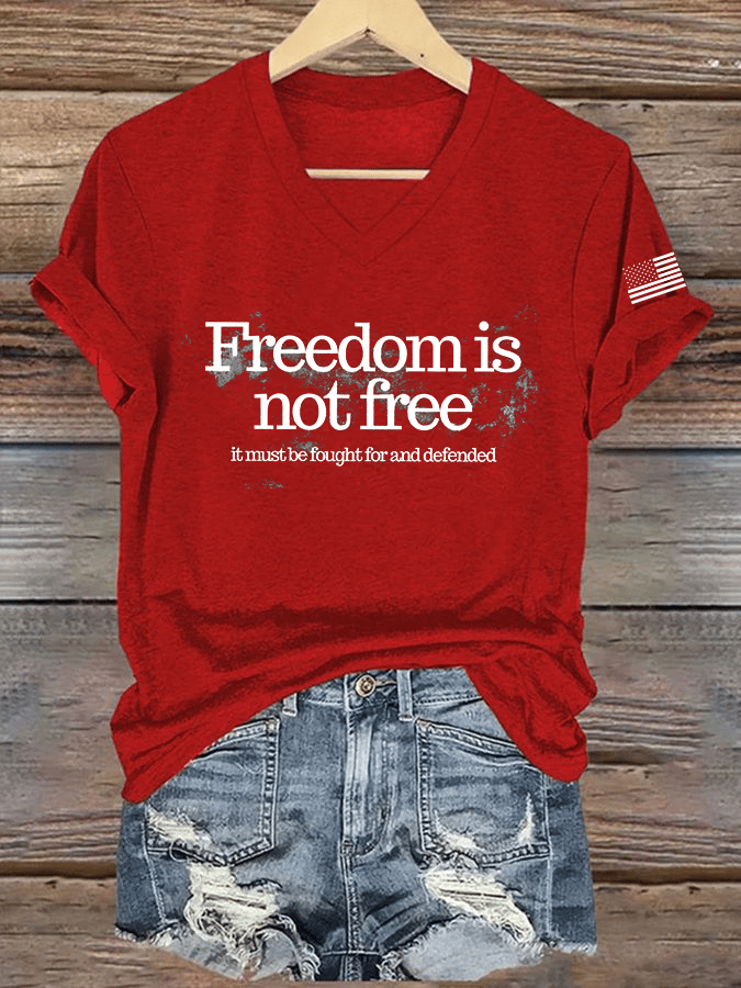 Women's Hot Spot Print V-Neck T-Shirt