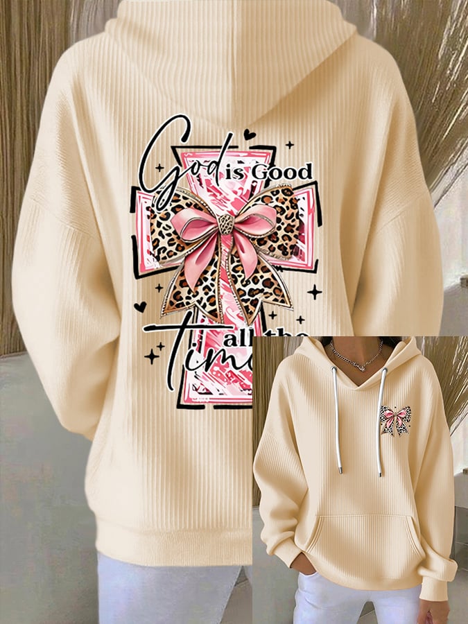 Women's God Is Good All The Time Print Casual Hoodie Sweatshirt