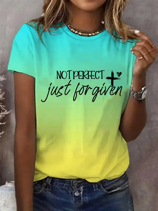 Women's Not Perfect, Just Forgiven Print T-Shirt