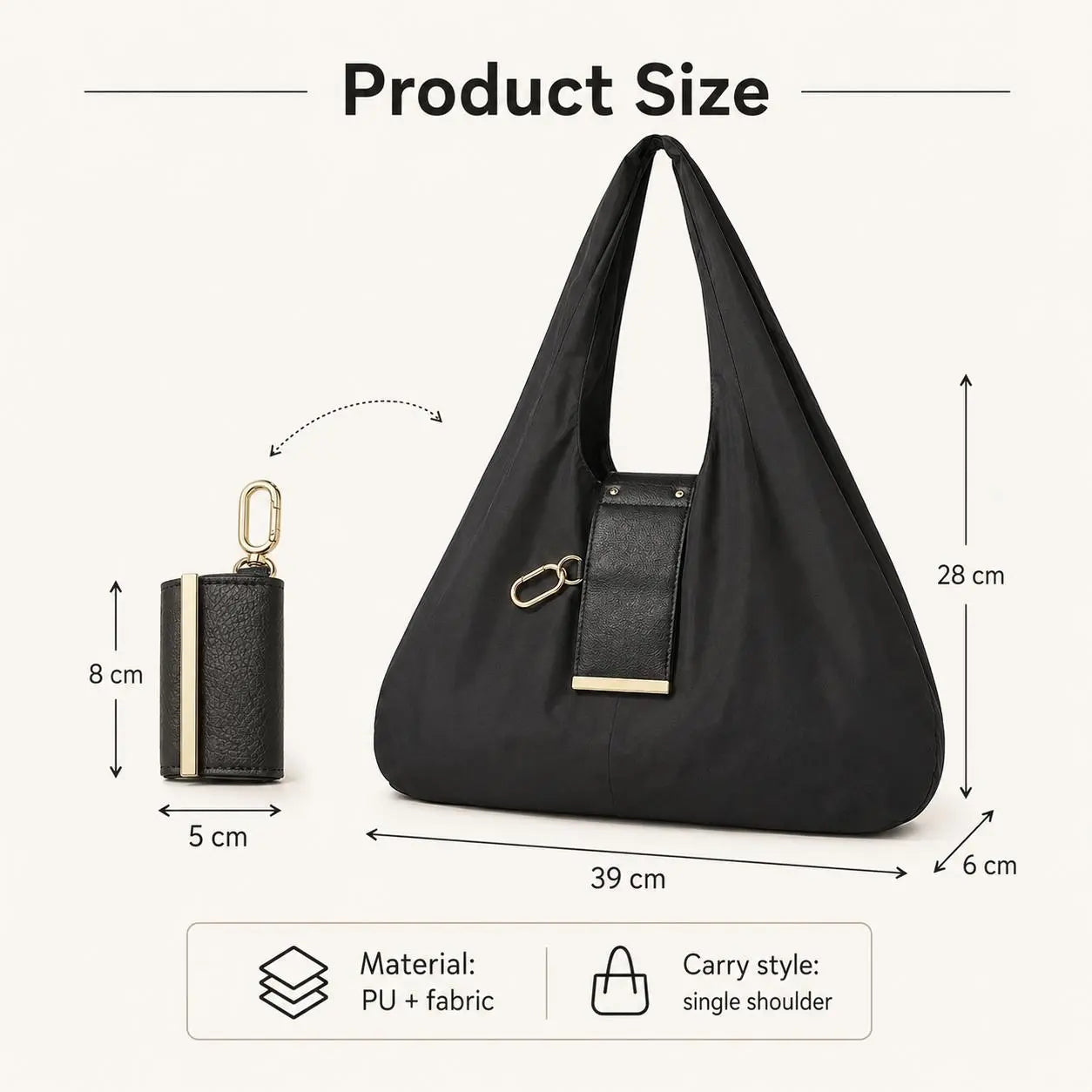 Compact Foldable Keychain Tote Bag, Reusable