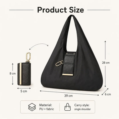 Compact Foldable Keychain Tote Bag, Reusable