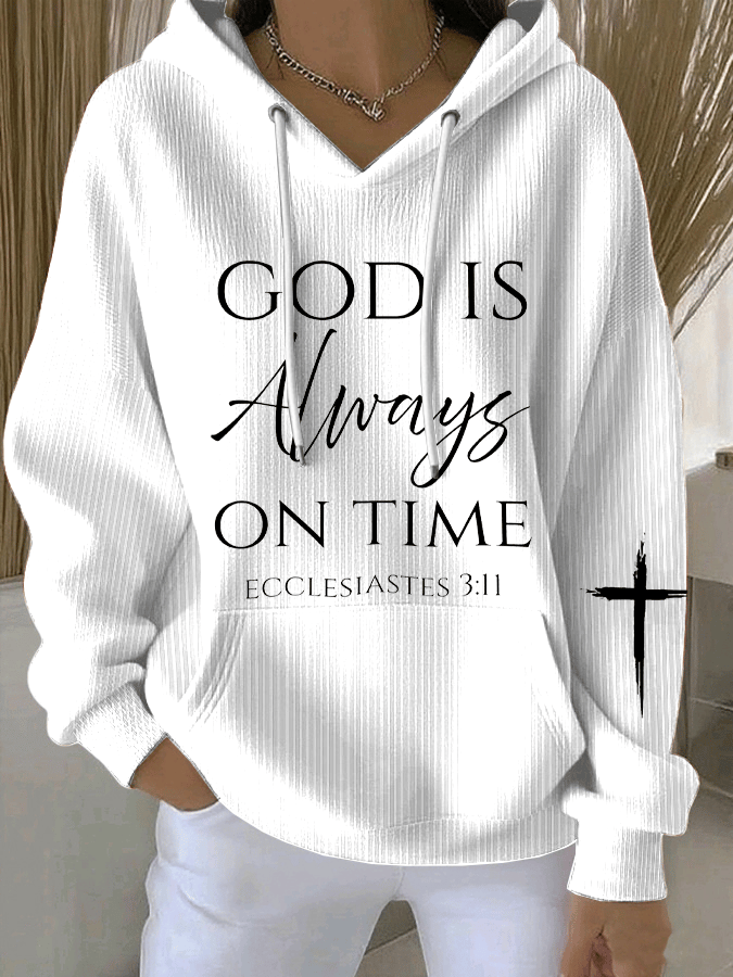 Women's God Is Always On Time  Print Sweatshirt