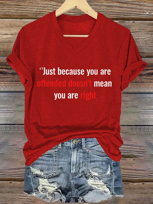 Women's Commemorative Print V Neck T-shirt