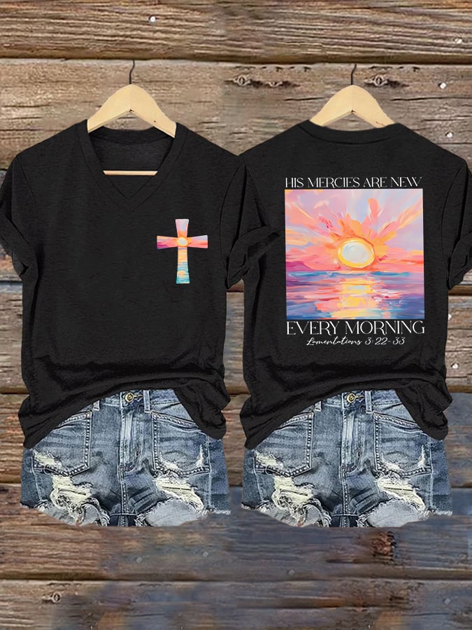Women's His Mercies Are New Every Morning Feeling Printed T-Shirt