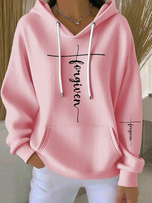 Women's Faith Print Casual Hoodie