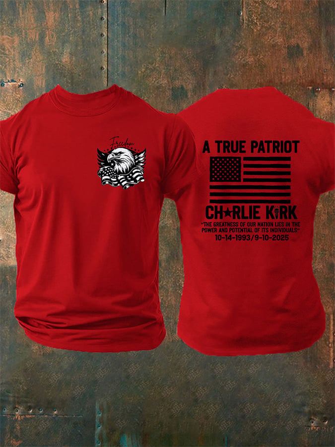 Men's A True Patriot Print short-sleeved T-shirt