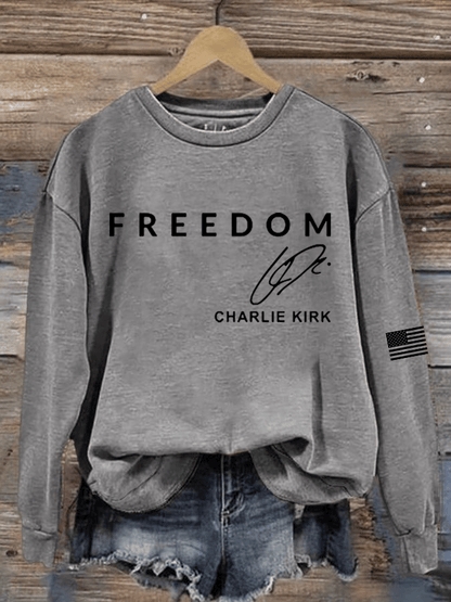 Women's Freedom Printed Crew Neck Sweatshirt