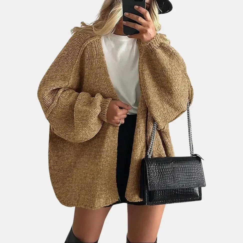 Women's Oversized Cardigan Sweater - Lightweight Knit