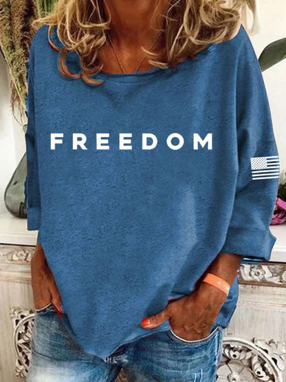 Women's Freedom Print Casual Sweatshirt